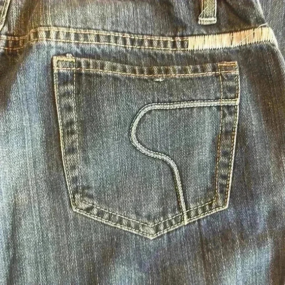 💙Pelle Pelle | Y2K Bootcut Jeans with Embroidery and Released Raw Hems - Picture 7 of 10